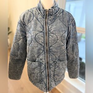 Denim Quilted Long Sleeve Jacket size Small from Eesome